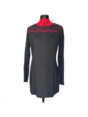 Jessica Simpson Women's Black Lace Trimmed Dress Y2K Whimsigoth Size 12